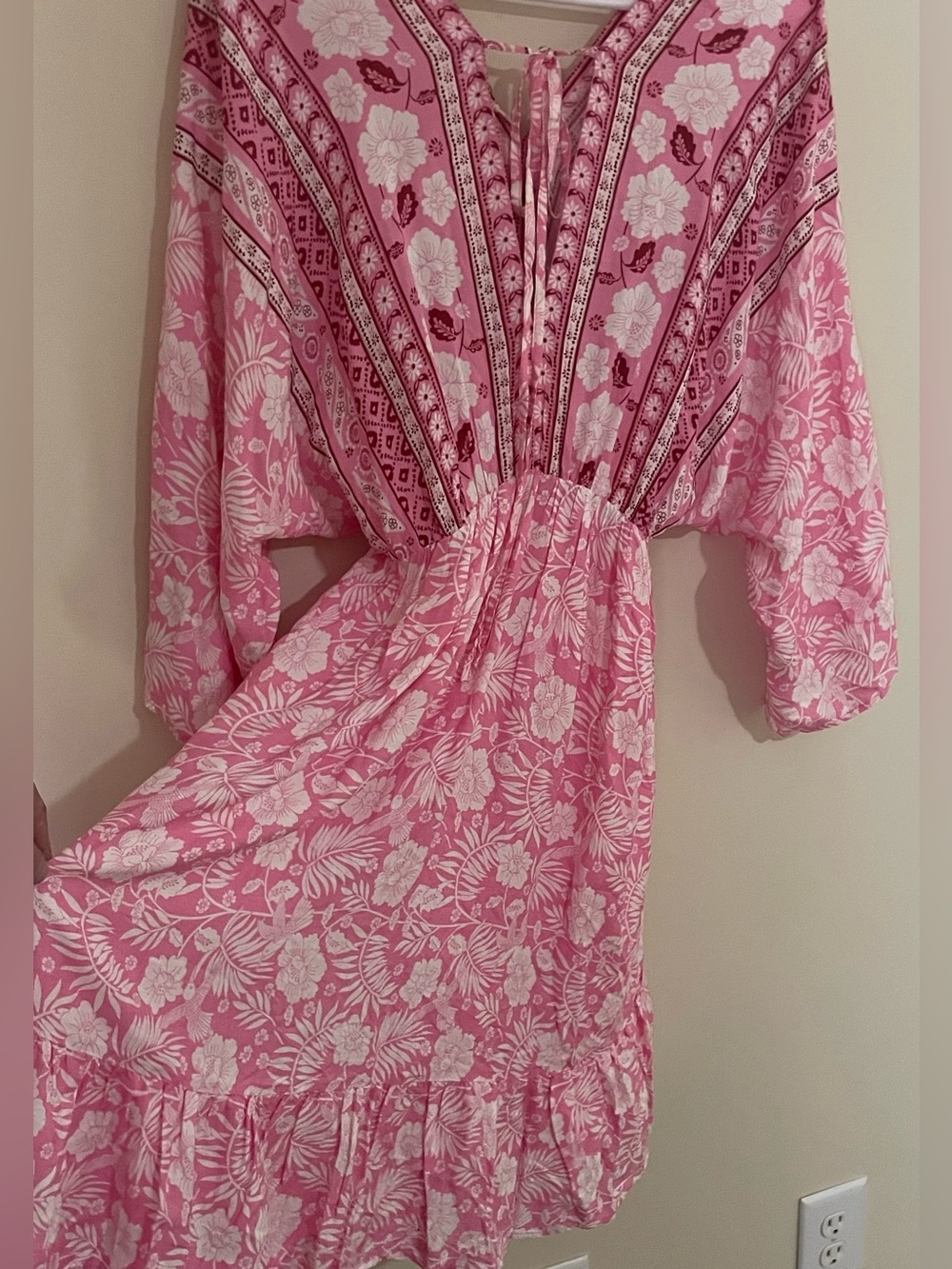 JODIFL Pink Floral Flowy Boho Mini Dress - Picture 10 of 15